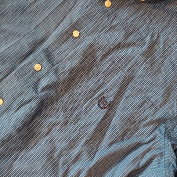 CHAPS BLUE PLAID LONG SLEEVE BUTTON UP - SIZE XXL EASY CARE - Picture 2 of 4